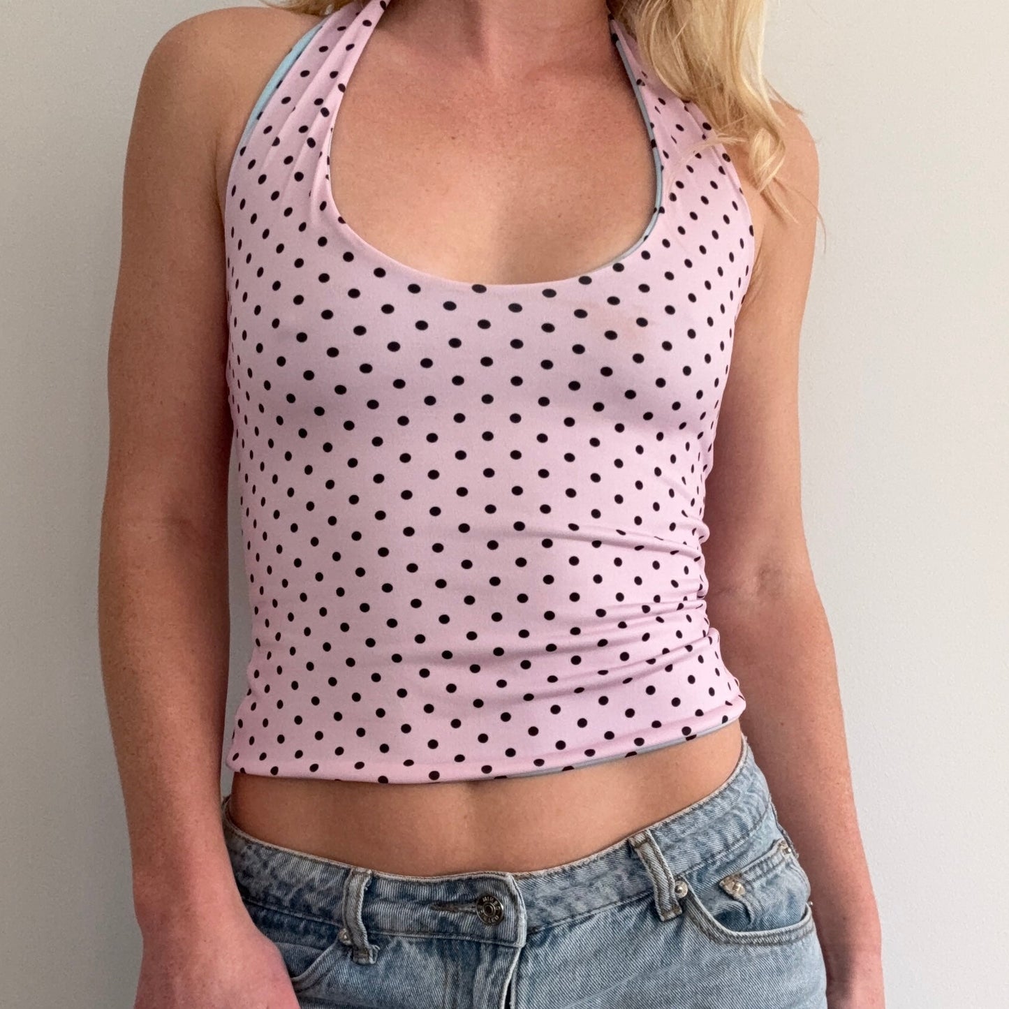 Reversible Halter Neck Top (pink + blue)