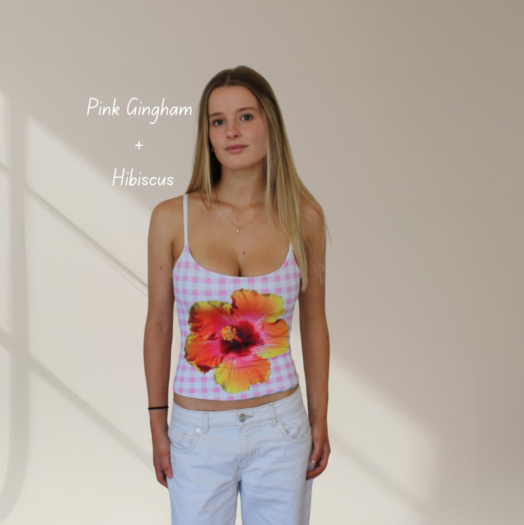 Reversible singlet (floral gingham)