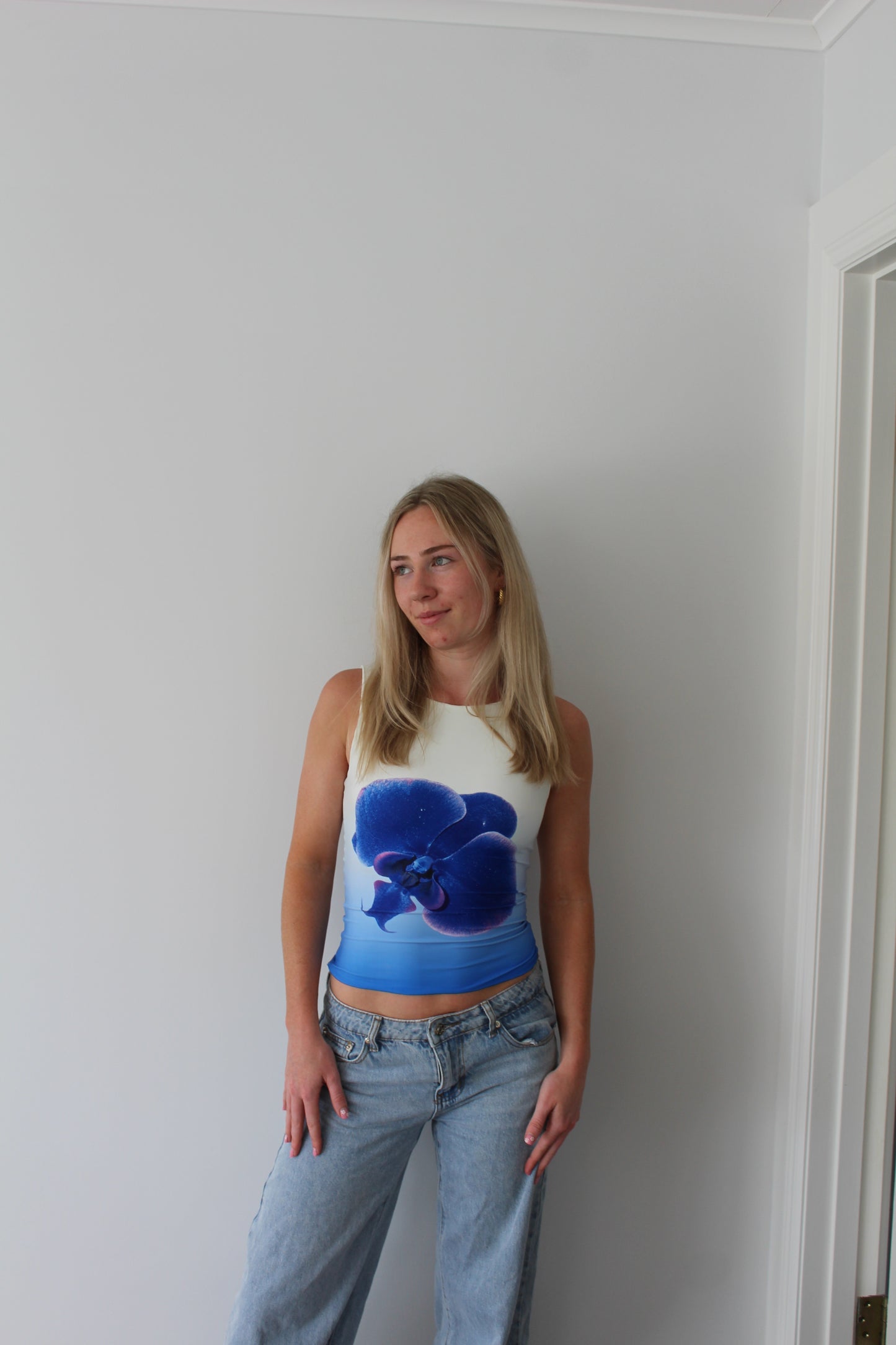 Reversible Ombre tank (pink dahlia + blue orchid)