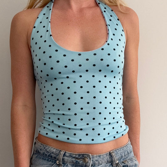 Reversible Halter Neck Top (pink + blue)